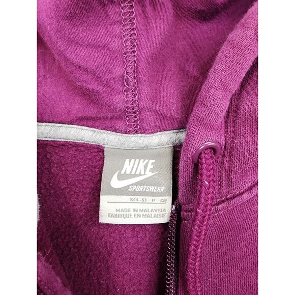 Nike Full Zip Hoodie Women S Purple Spell Out Logo Pockets Activewear Activewear - Picture 7 of 11